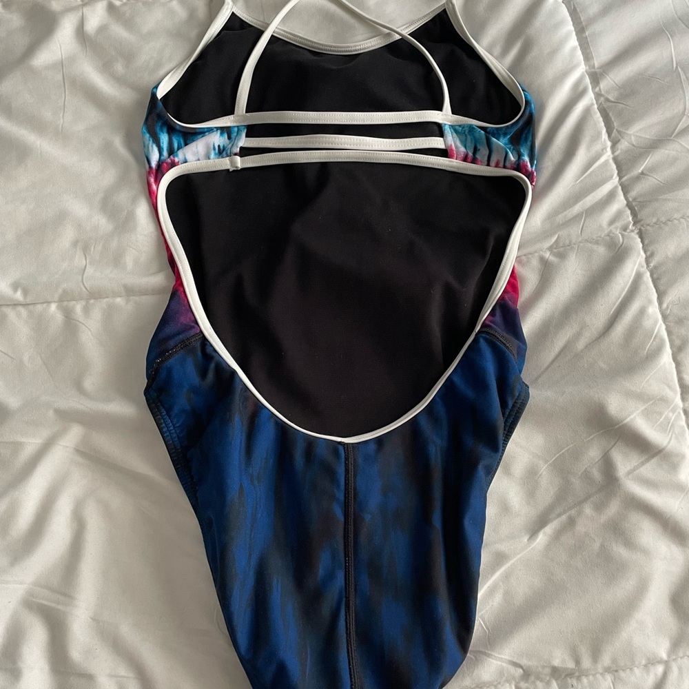TYR Blue, Pink and White Tie-Dye One Piece Swimsuit - Picture 3 of 4